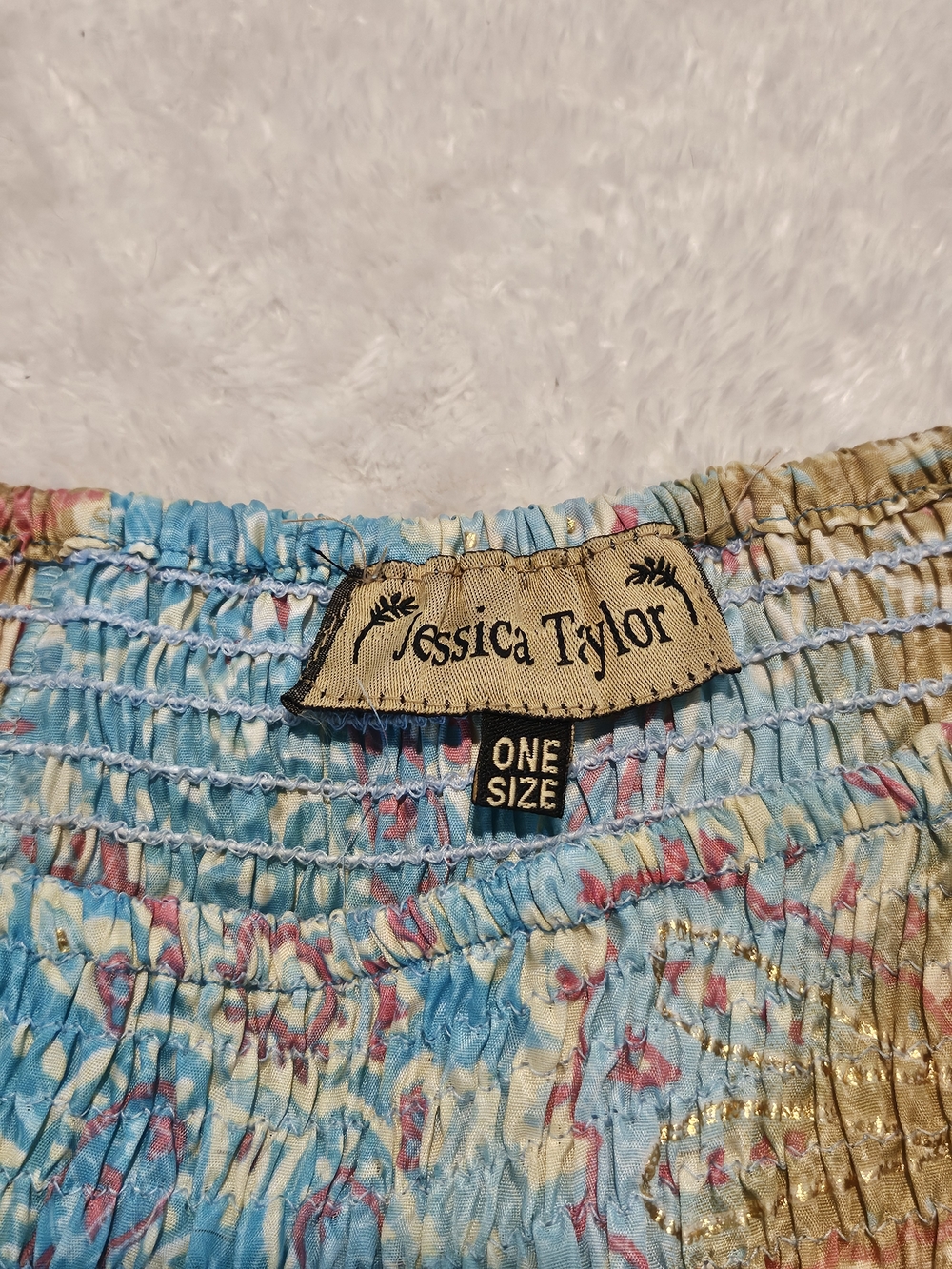 NEW Bohemian Wide Leg Pants Crop Top Set Size OS Blue Summer Feminine Paisley - Picture 11 of 11